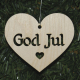 Baltic Birch Ornament - God Jul Heart